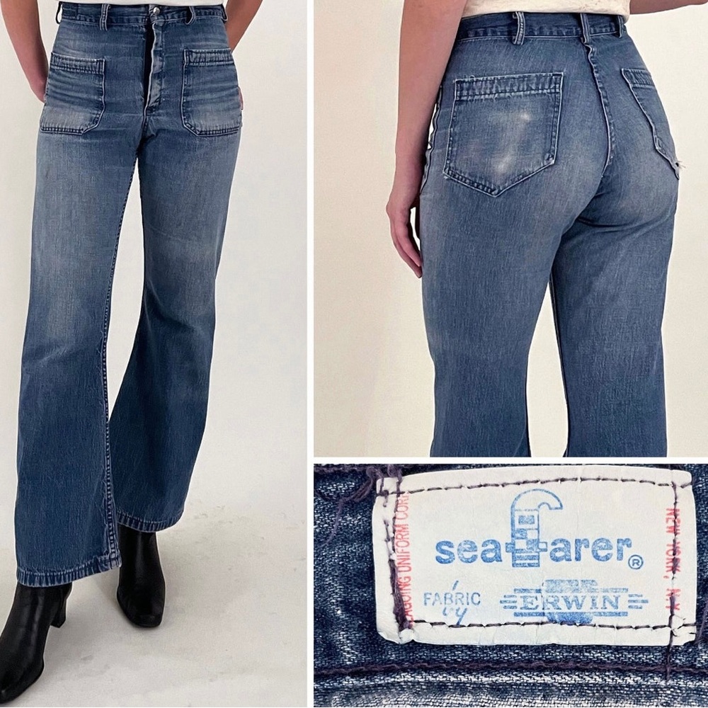 60’s 70’s seafarer distressed utility denims - Picture 2 of 9